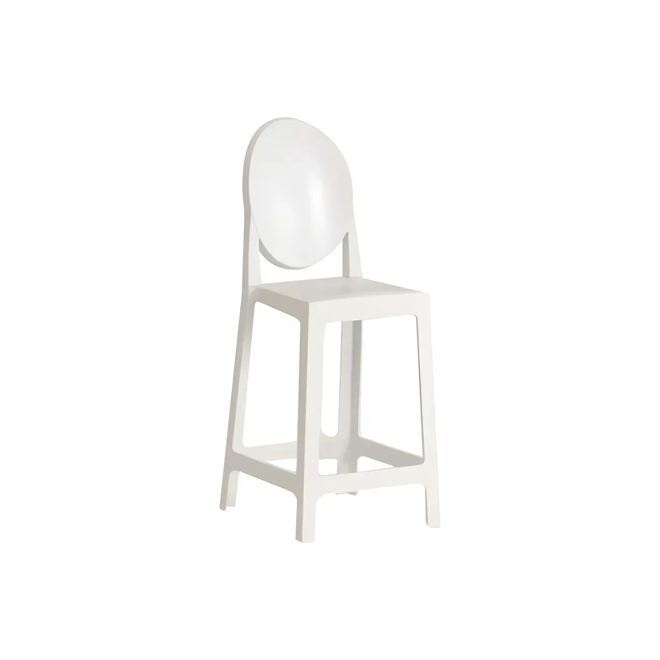 Modern Acrylic Smooth Elegant Circular Backrest Bar Stool Image - 25