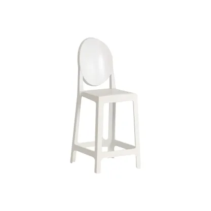 Modern Acrylic Smooth Elegant Circular Backrest Bar Stool Image - 25