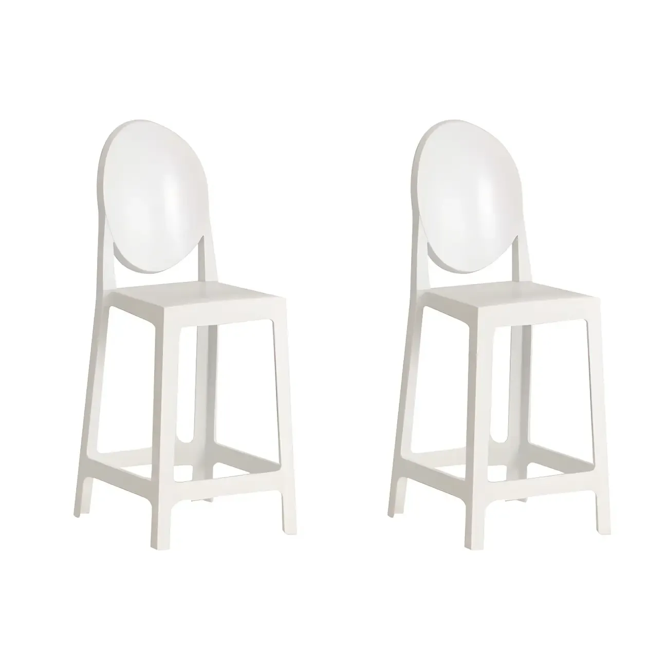 Modern Acrylic Smooth Elegant Circular Backrest Bar Stool Image - 26
