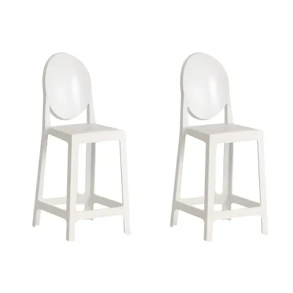 Modern Acrylic Smooth Elegant Circular Backrest Bar Stool Image - 26