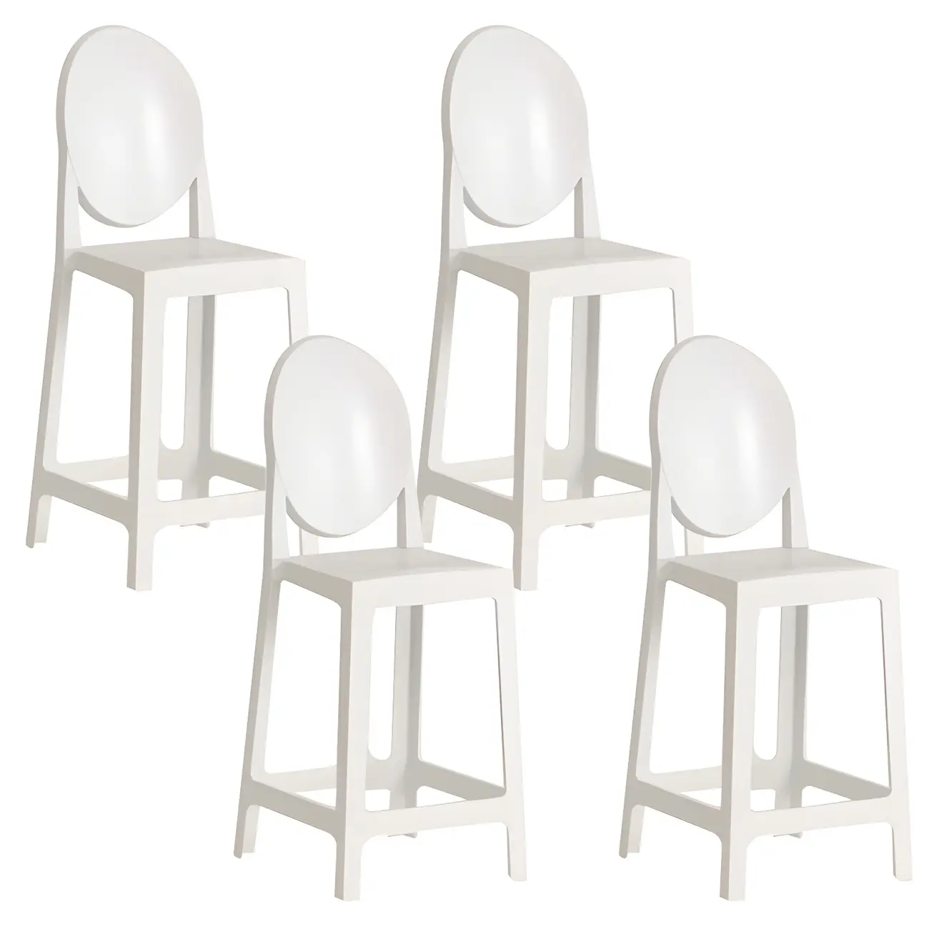 Modern Acrylic Smooth Elegant Circular Backrest Bar Stool Image - 27 | homeyfad