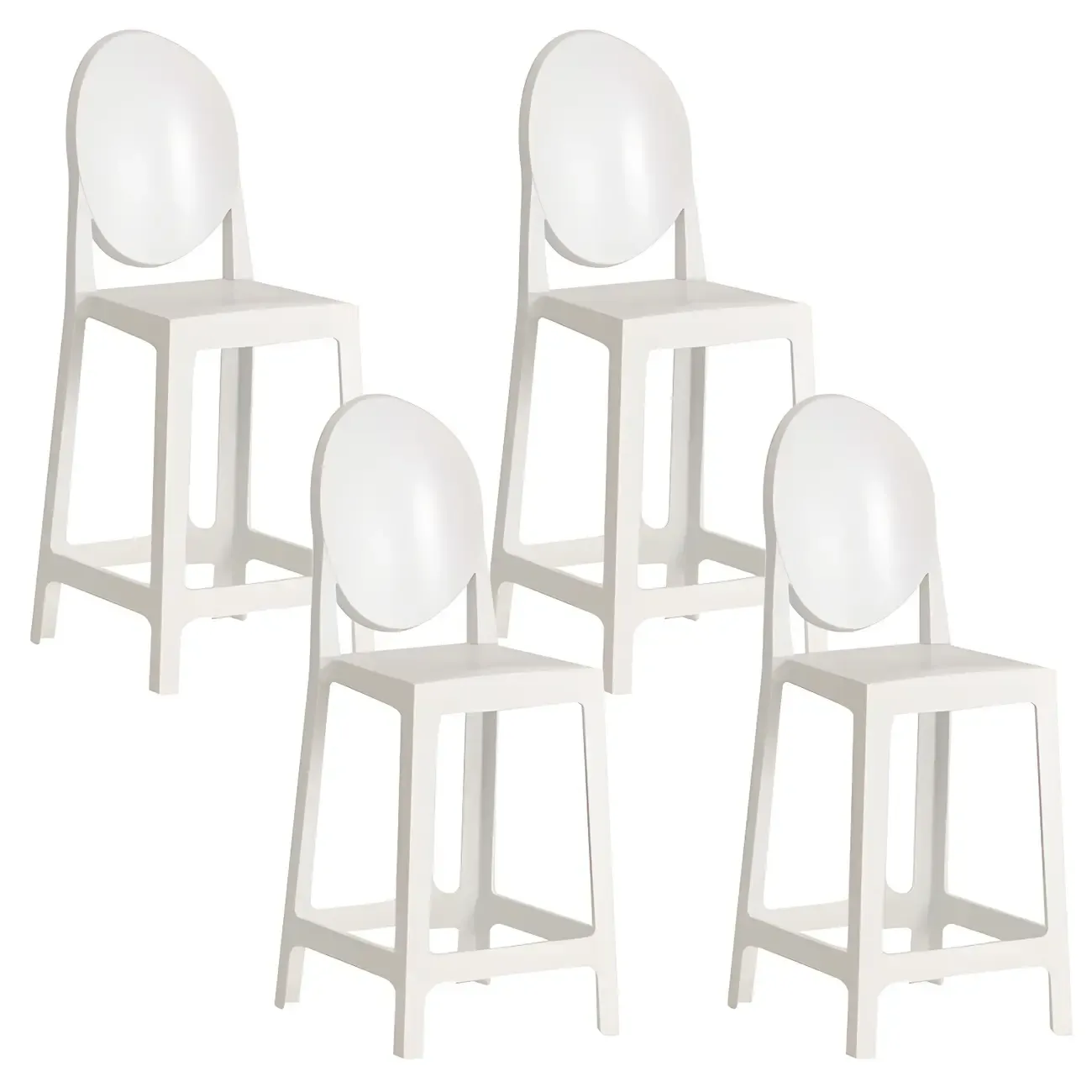 Modern Acrylic Smooth Elegant Circular Backrest Bar Stool Image - 27