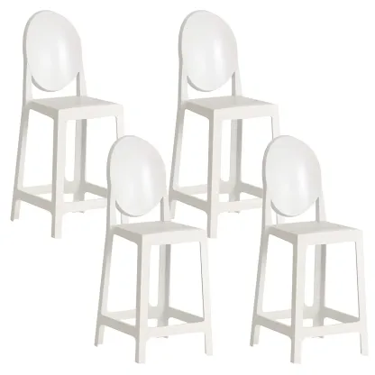 Modern Acrylic Smooth Elegant Circular Backrest Bar Stool Image - 27