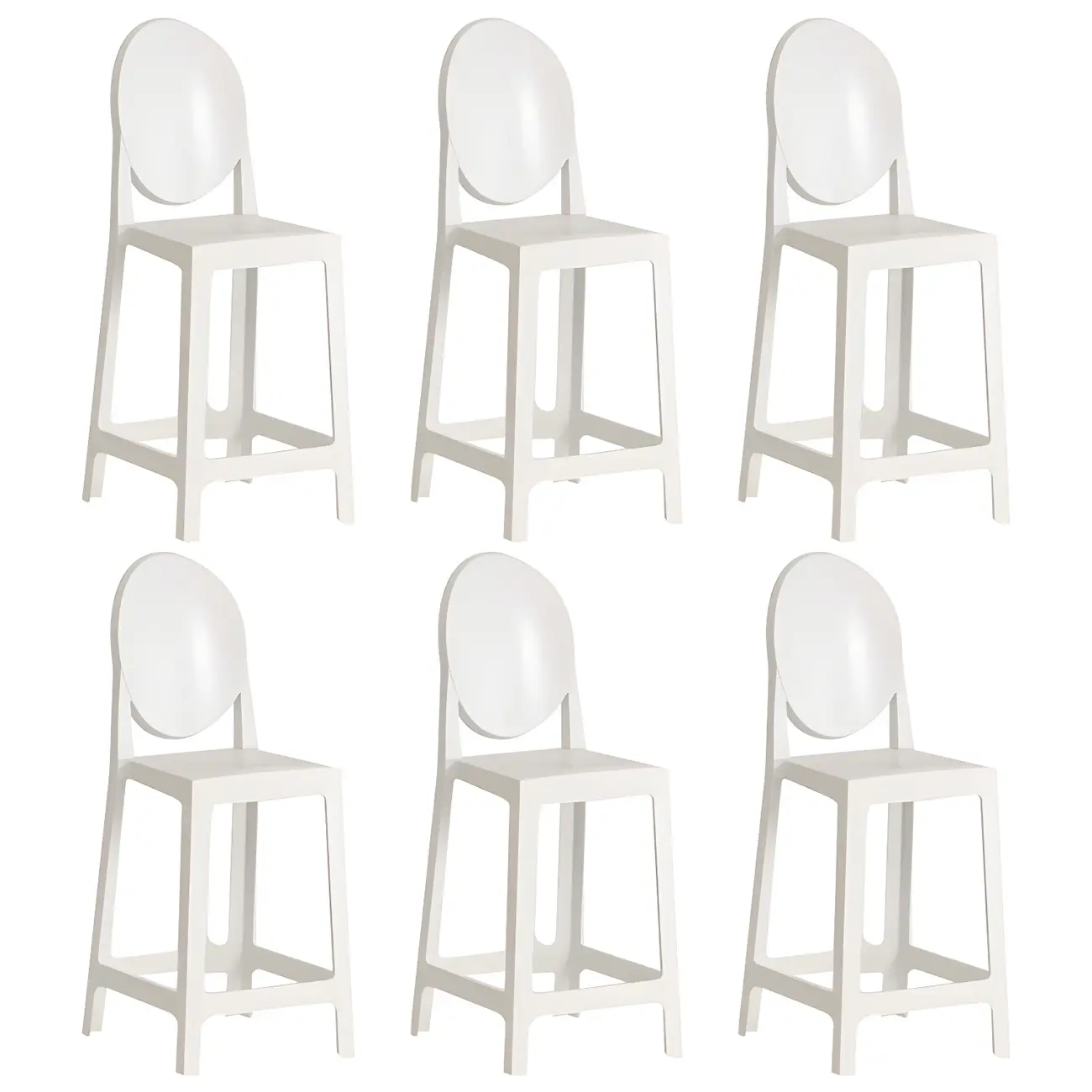 Modern Acrylic Smooth Elegant Circular Backrest Bar Stool Image - 28 | homeyfad