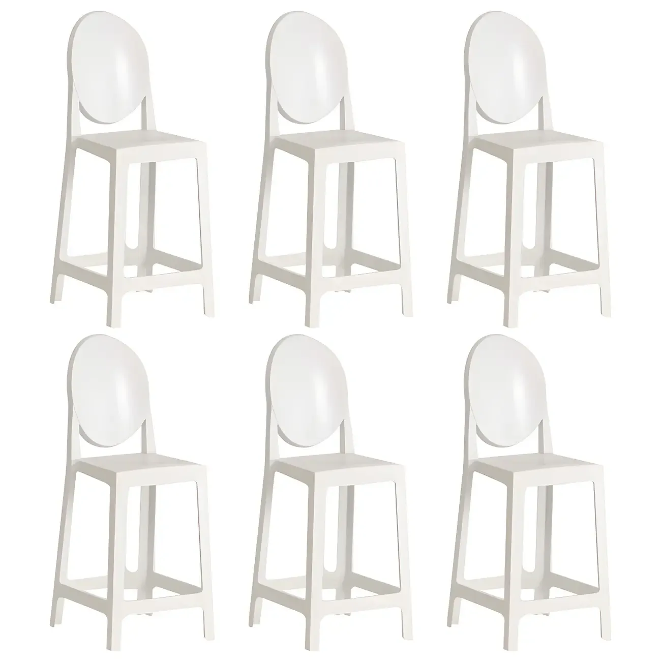 Modern Acrylic Smooth Elegant Circular Backrest Bar Stool Image - 28