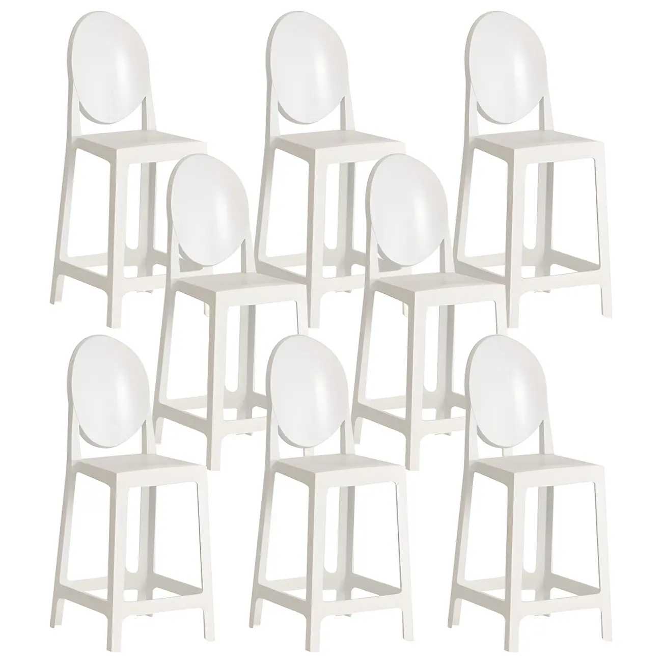 Modern Acrylic Smooth Elegant Circular Backrest Bar Stool Image - 29 | homeyfad