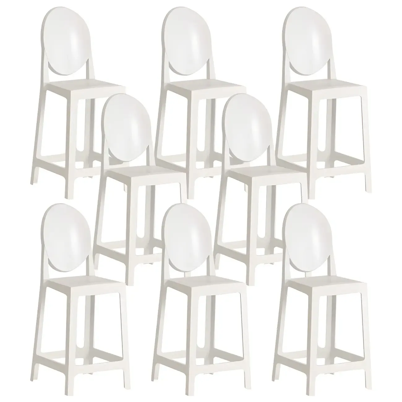 Modern Acrylic Smooth Elegant Circular Backrest Bar Stool Image - 29