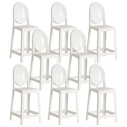Modern Acrylic Smooth Elegant Circular Backrest Bar Stool Image - 29