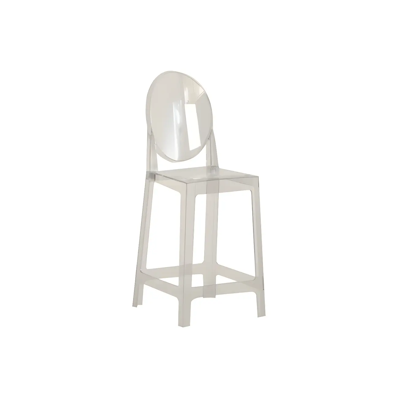 Modern Acrylic Smooth Elegant Circular Backrest Bar Stool Image - 30 | homeyfad