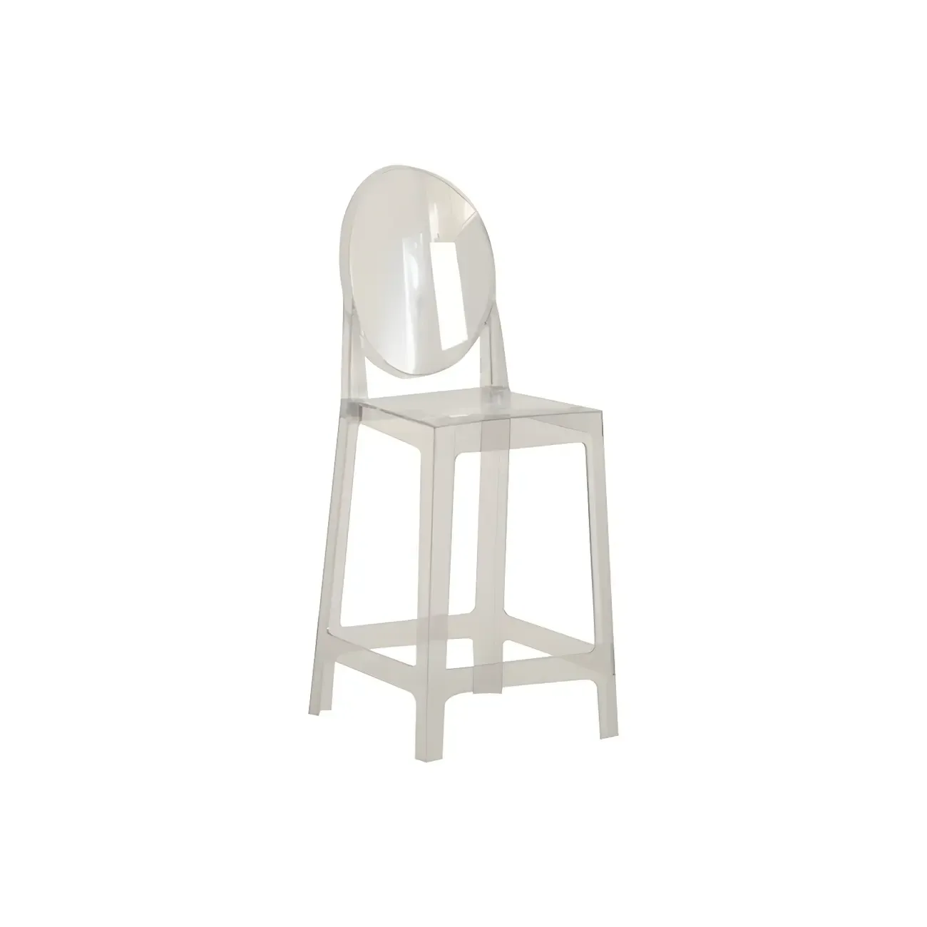 Modern Acrylic Smooth Elegant Circular Backrest Bar Stool | HomeyFad