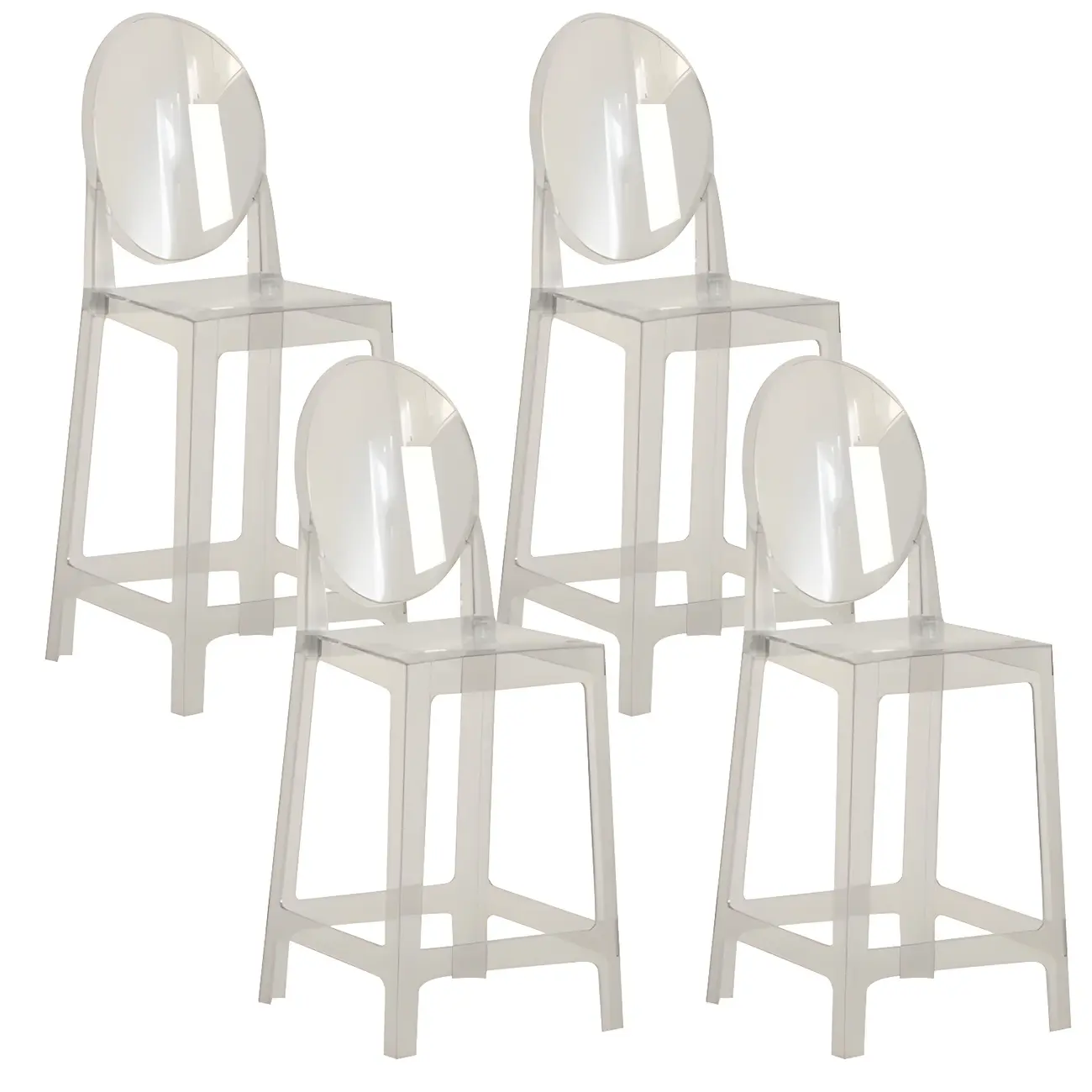 Modern Acrylic Smooth Elegant Circular Backrest Bar Stool Image - 32 | homeyfad