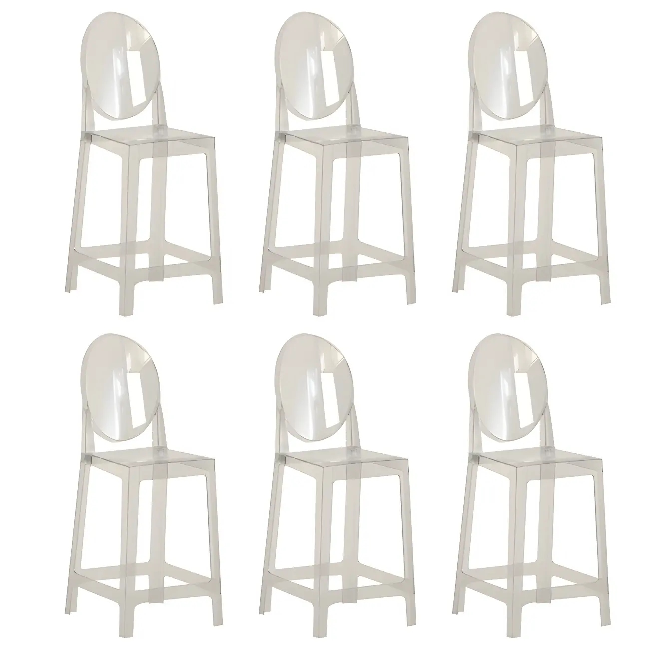 Modern Acrylic Smooth Elegant Circular Backrest Bar Stool Image - 33 | homeyfad