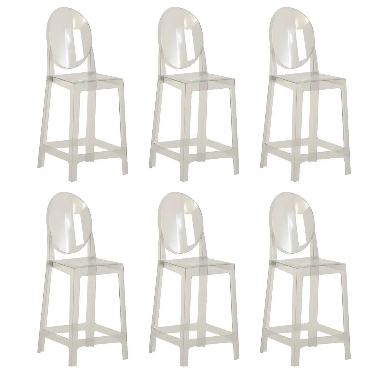 Modern Acrylic Smooth Elegant Circular Backrest Bar Stool Image - 33