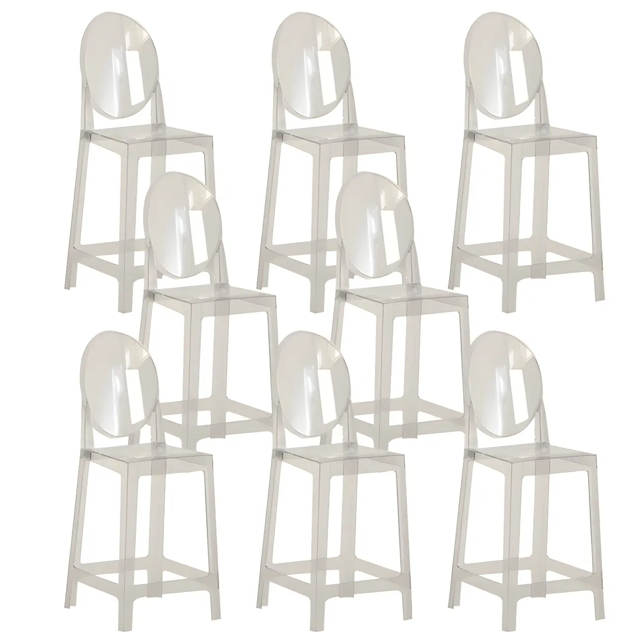Modern Acrylic Smooth Elegant Circular Backrest Bar Stool Image - 34 | homeyfad