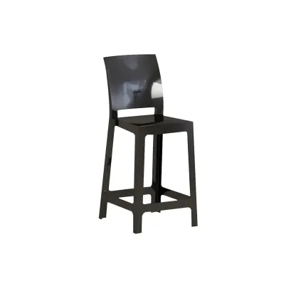Modern Acrylic Smooth Elegant Circular Backrest Bar Stool Image - 35