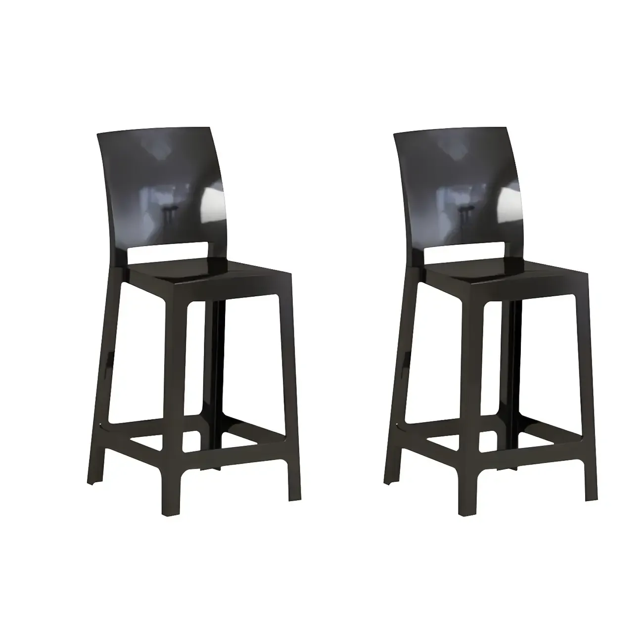 Modern Acrylic Smooth Elegant Circular Backrest Bar Stool Image - 36