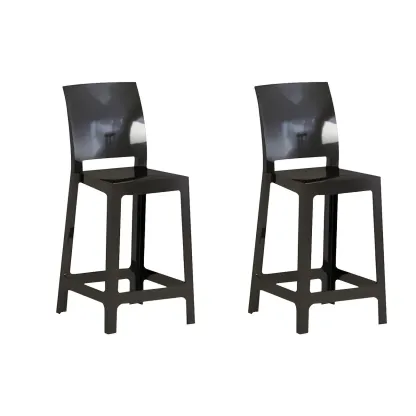 Modern Acrylic Smooth Elegant Circular Backrest Bar Stool Image - 36