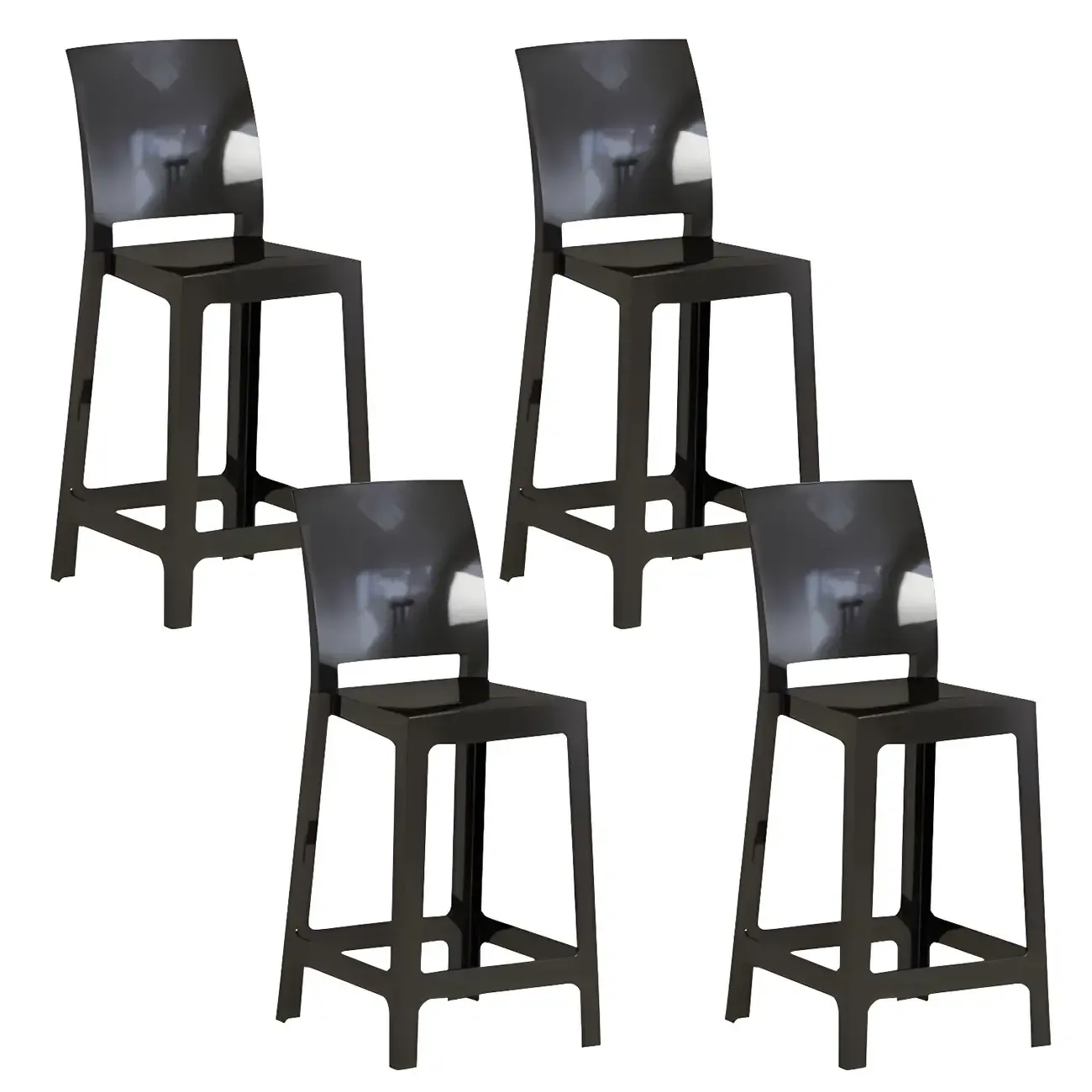 Modern Acrylic Smooth Elegant Circular Backrest Bar Stool Image - 37