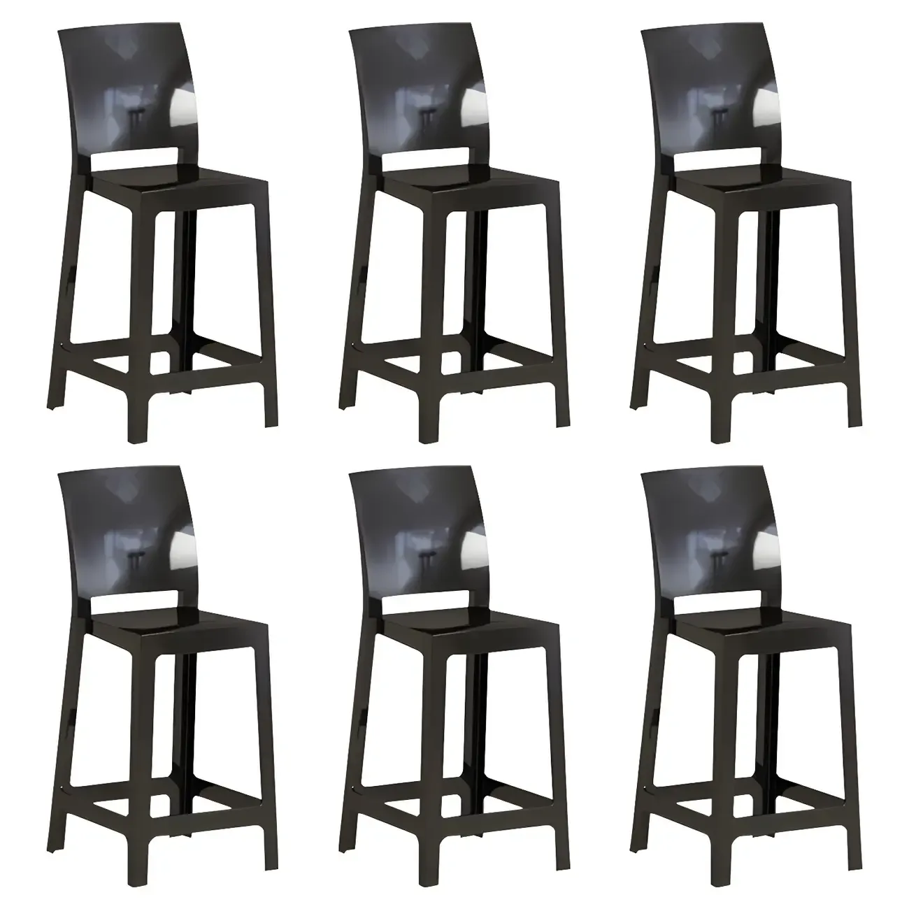 Modern Acrylic Smooth Elegant Circular Backrest Bar Stool Image - 38