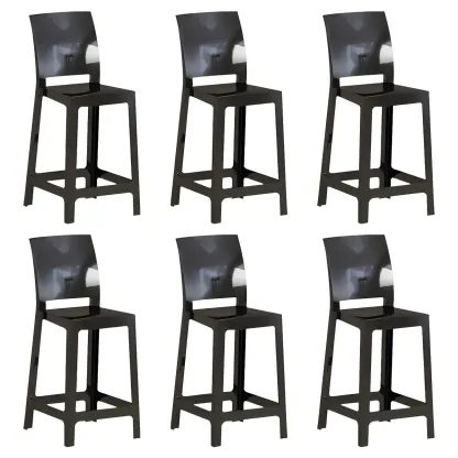 Modern Acrylic Smooth Elegant Circular Backrest Bar Stool Image - 38