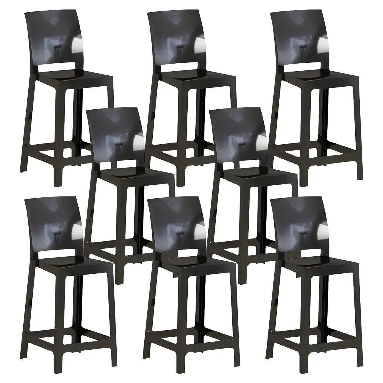 Modern Acrylic Smooth Elegant Circular Backrest Bar Stool Image - 39