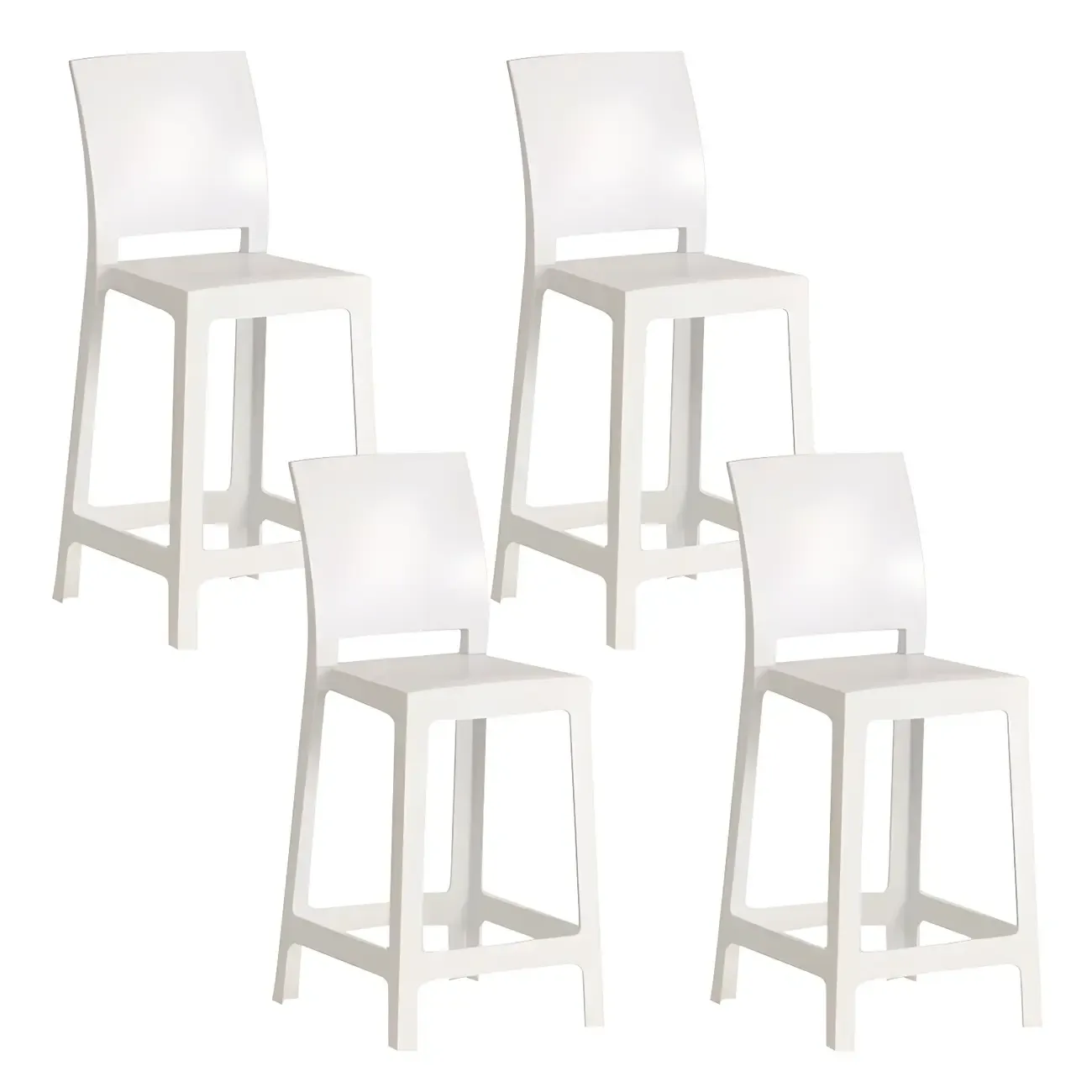 Modern Acrylic Smooth Elegant Circular Backrest Bar Stool Image - 42