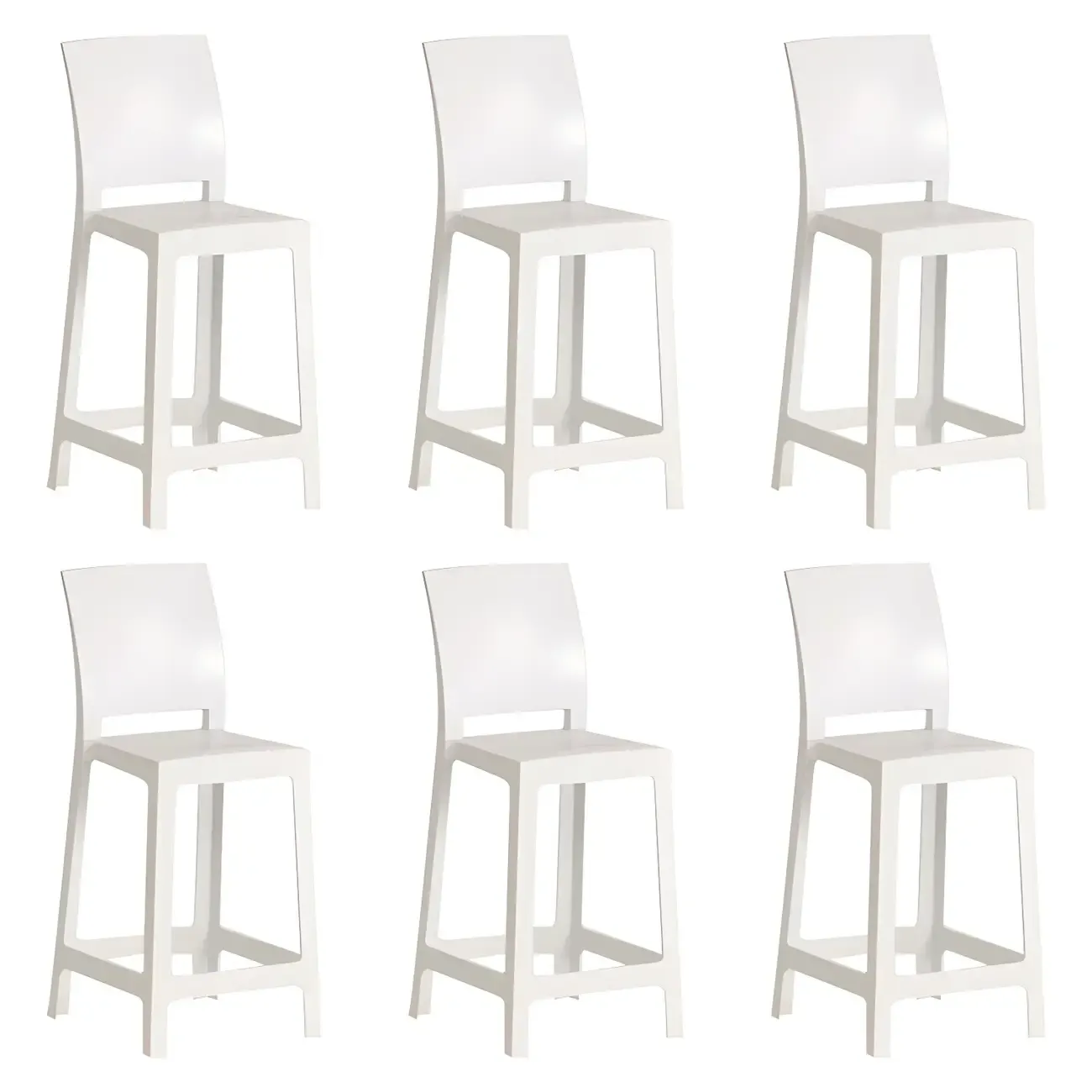 Modern Acrylic Smooth Elegant Circular Backrest Bar Stool Image - 43
