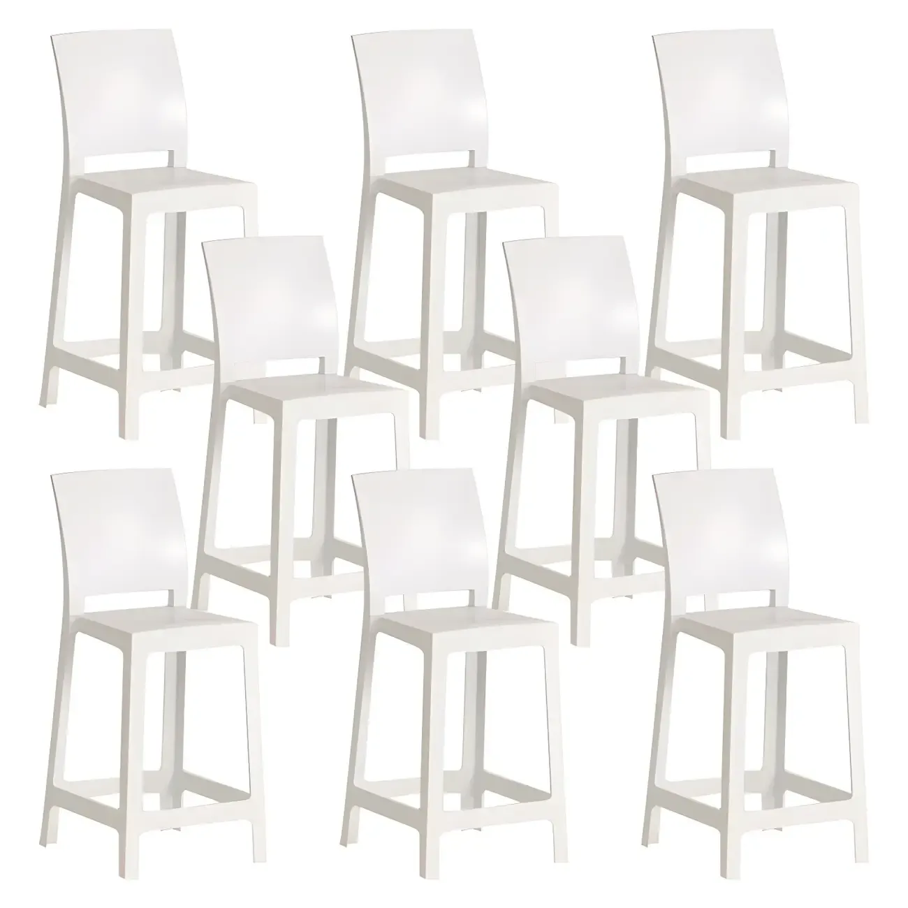 Modern Acrylic Smooth Elegant Circular Backrest Bar Stool Image - 44