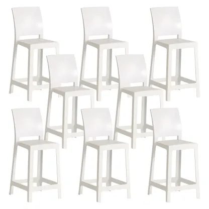 Modern Acrylic Smooth Elegant Circular Backrest Bar Stool Image - 44