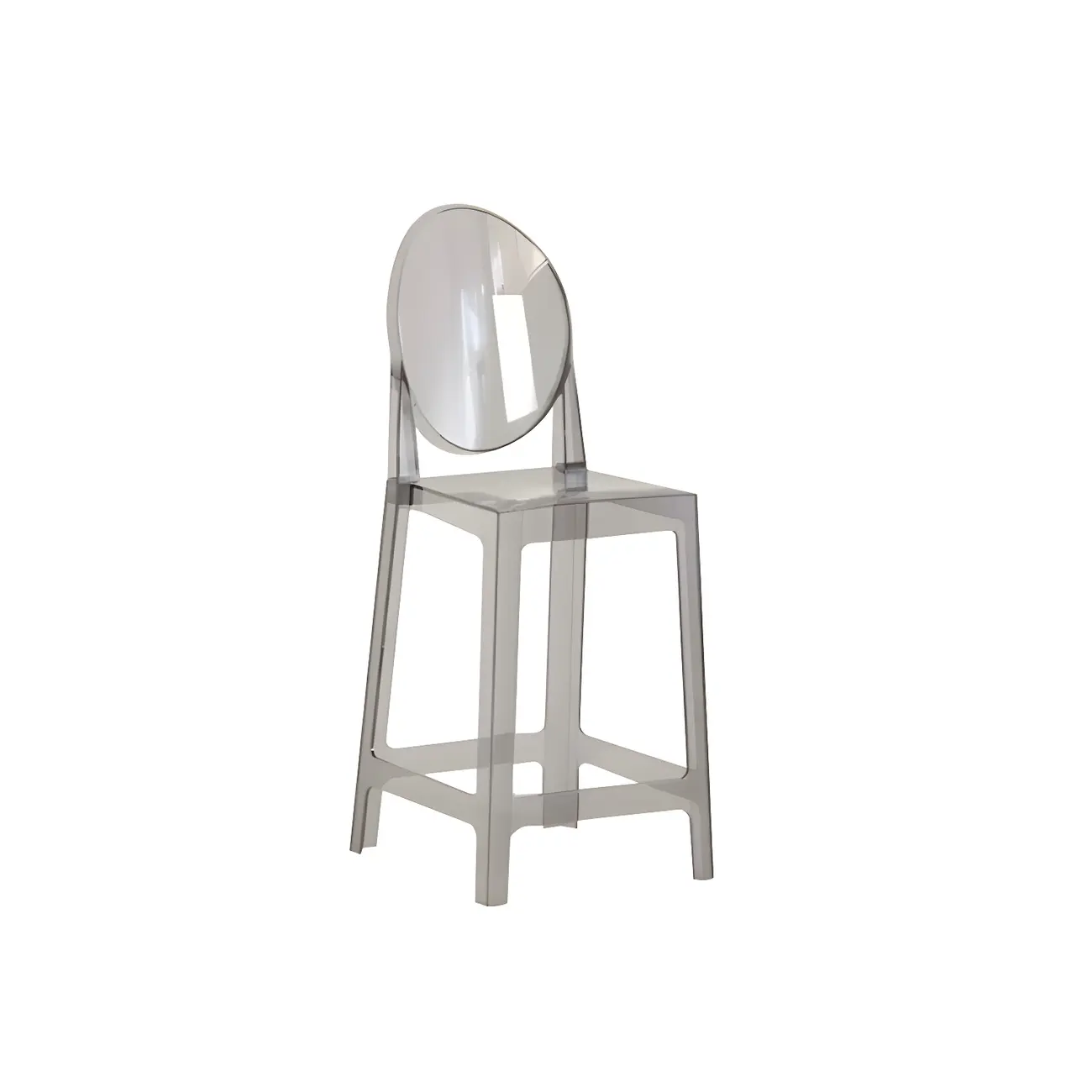 Modern Acrylic Smooth Elegant Circular Backrest Bar Stool Image - 45 | homeyfad