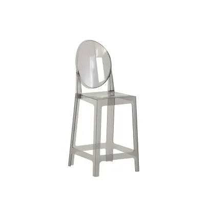Modern Acrylic Smooth Elegant Circular Backrest Bar Stool Image - 45