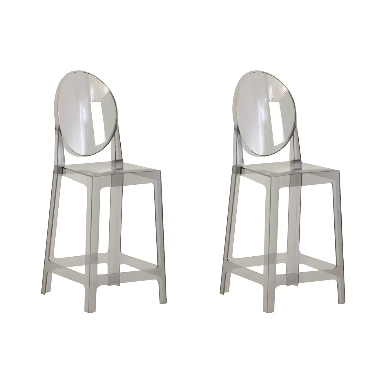 Modern Acrylic Smooth Elegant Circular Backrest Bar Stool Image - 46 | homeyfad