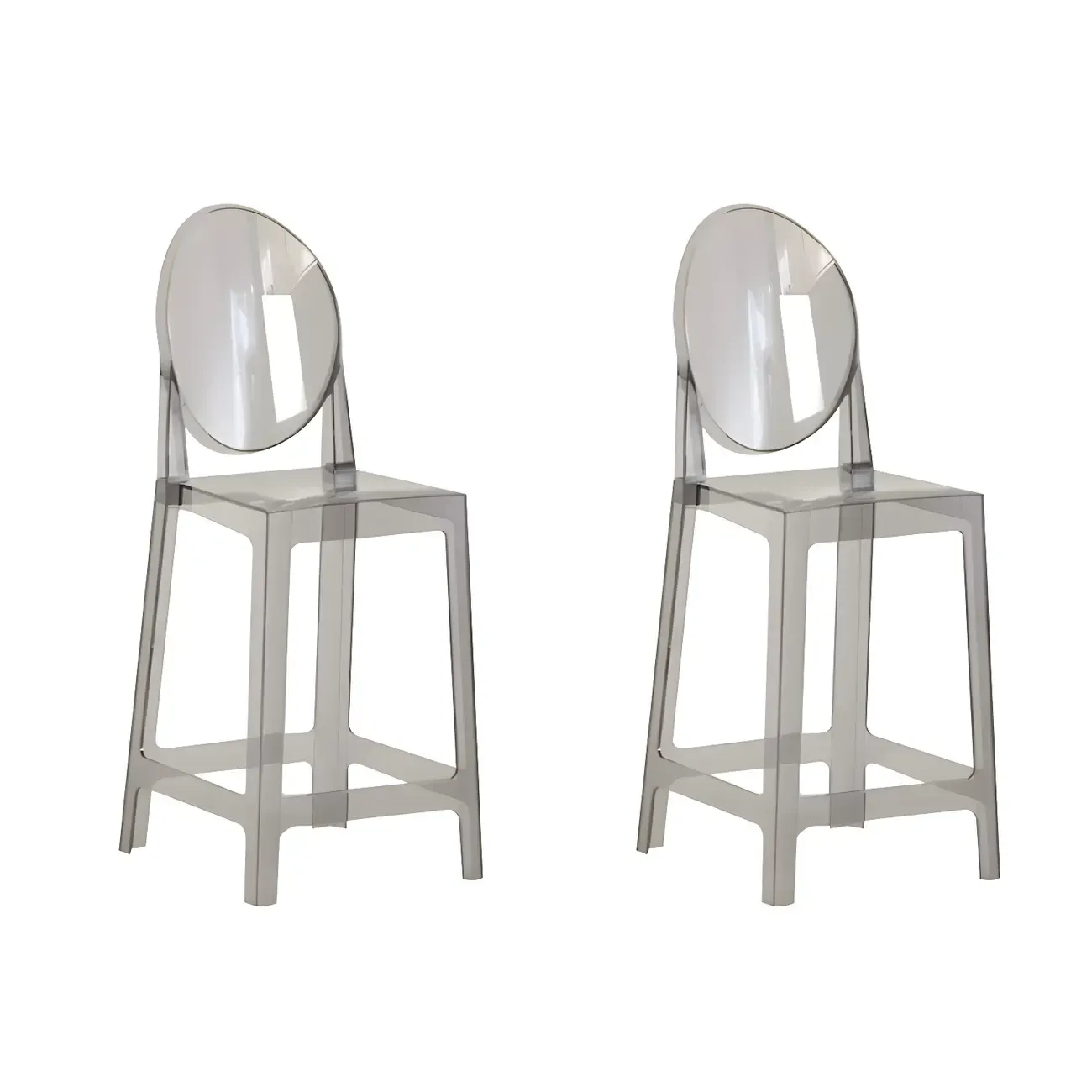 Modern Acrylic Smooth Elegant Circular Backrest Bar Stool Image - 46