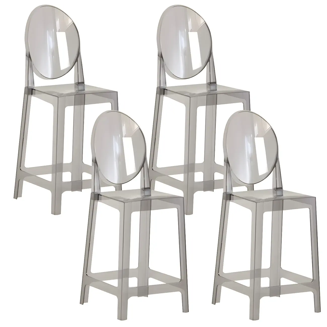 Modern Acrylic Smooth Elegant Circular Backrest Bar Stool Image - 47 | homeyfad