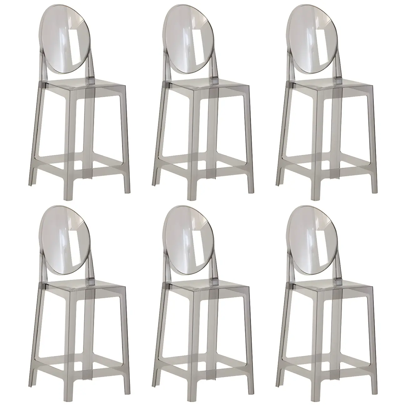 Modern Acrylic Smooth Elegant Circular Backrest Bar Stool Image - 48 | homeyfad