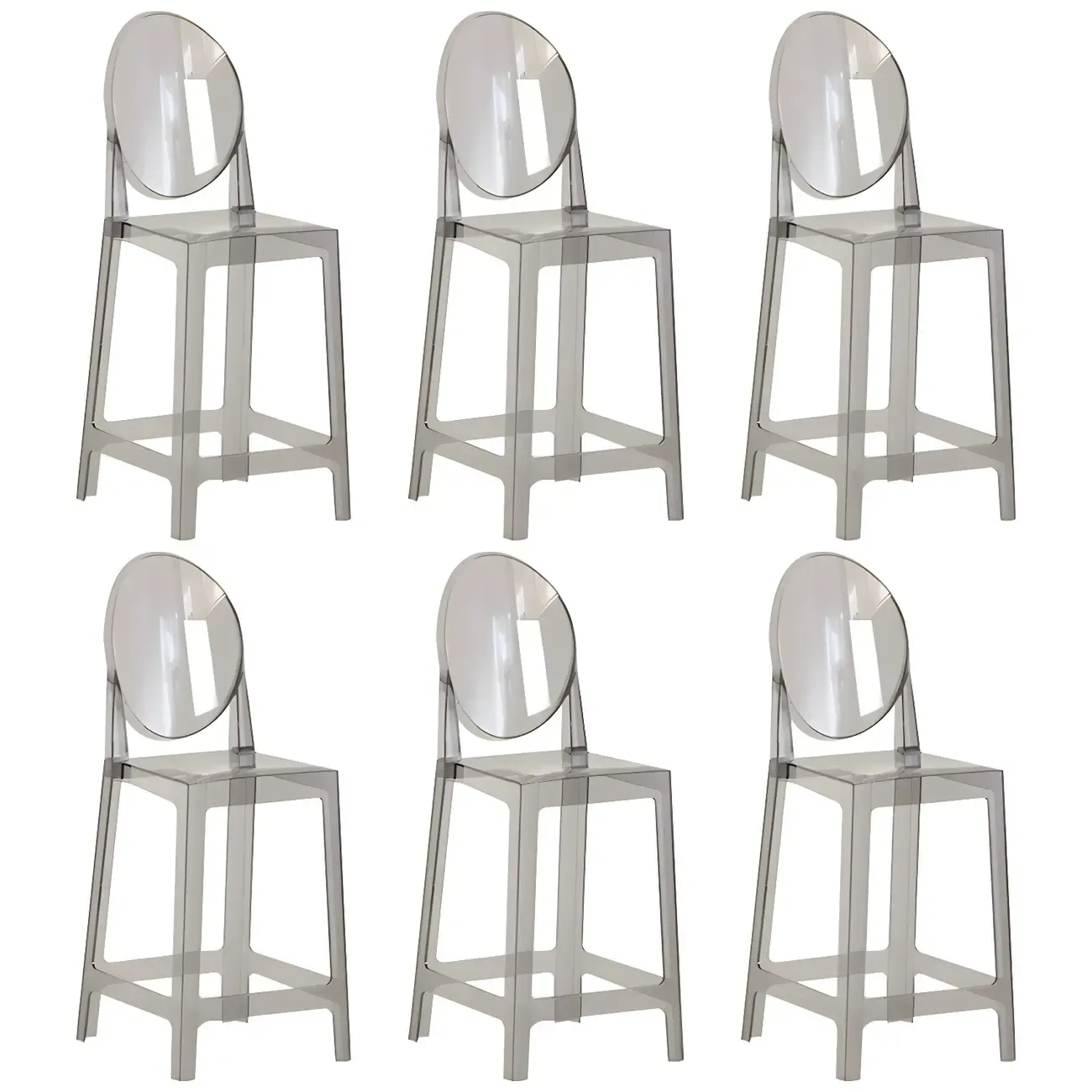 Modern Acrylic Smooth Elegant Circular Backrest Bar Stool Image - 48