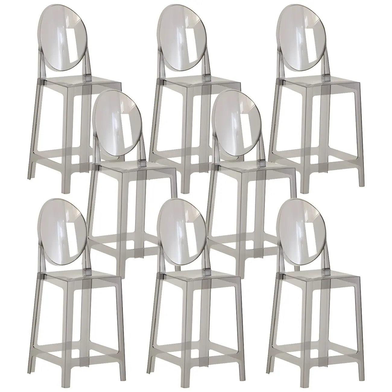 Modern Acrylic Smooth Elegant Circular Backrest Bar Stool Image - 49 | homeyfad