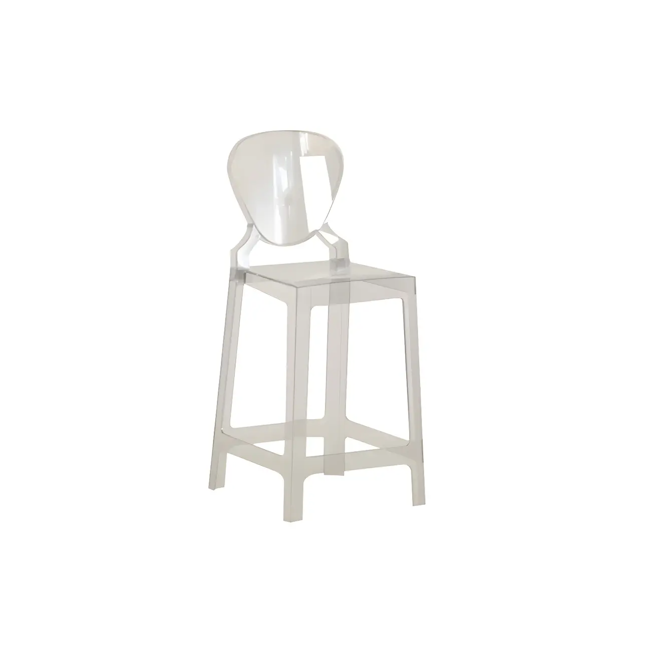 Modern Acrylic Smooth Elegant Circular Backrest Bar Stool Image - 50 | homeyfad