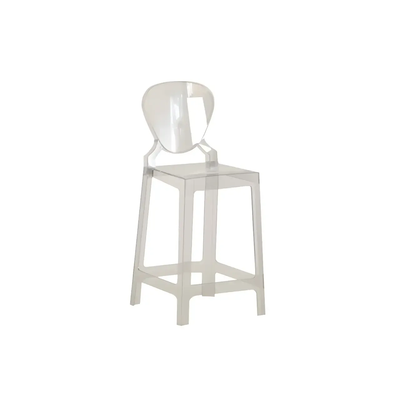 Modern Acrylic Smooth Elegant Circular Backrest Bar Stool Image - 50