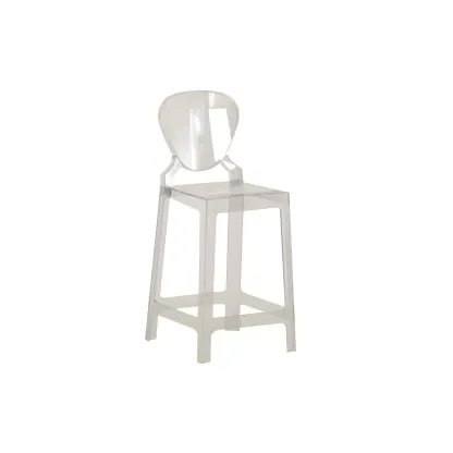 Modern Acrylic Smooth Elegant Circular Backrest Bar Stool Image - 50