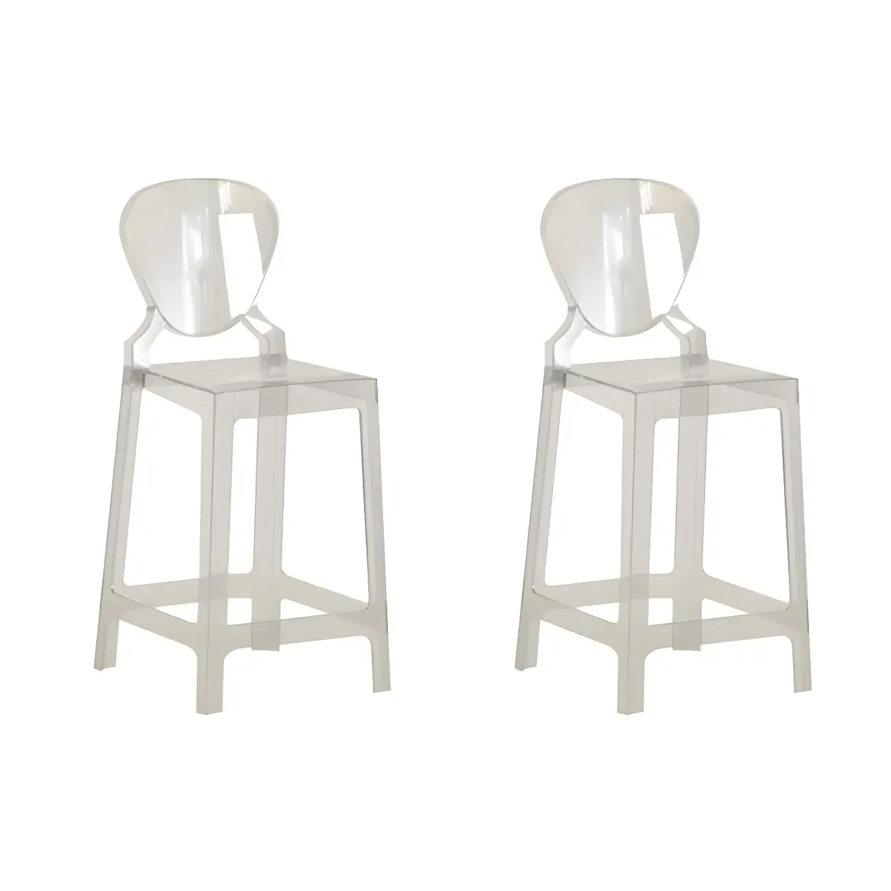 Modern Acrylic Smooth Elegant Circular Backrest Bar Stool Image - 51