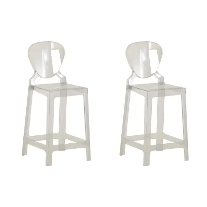 Modern Acrylic Smooth Elegant Circular Backrest Bar Stool Image - 51