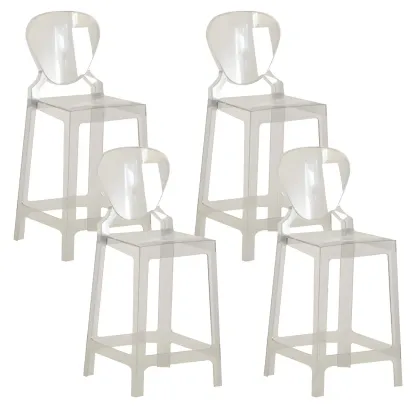 Modern Acrylic Smooth Elegant Circular Backrest Bar Stool Image - 52