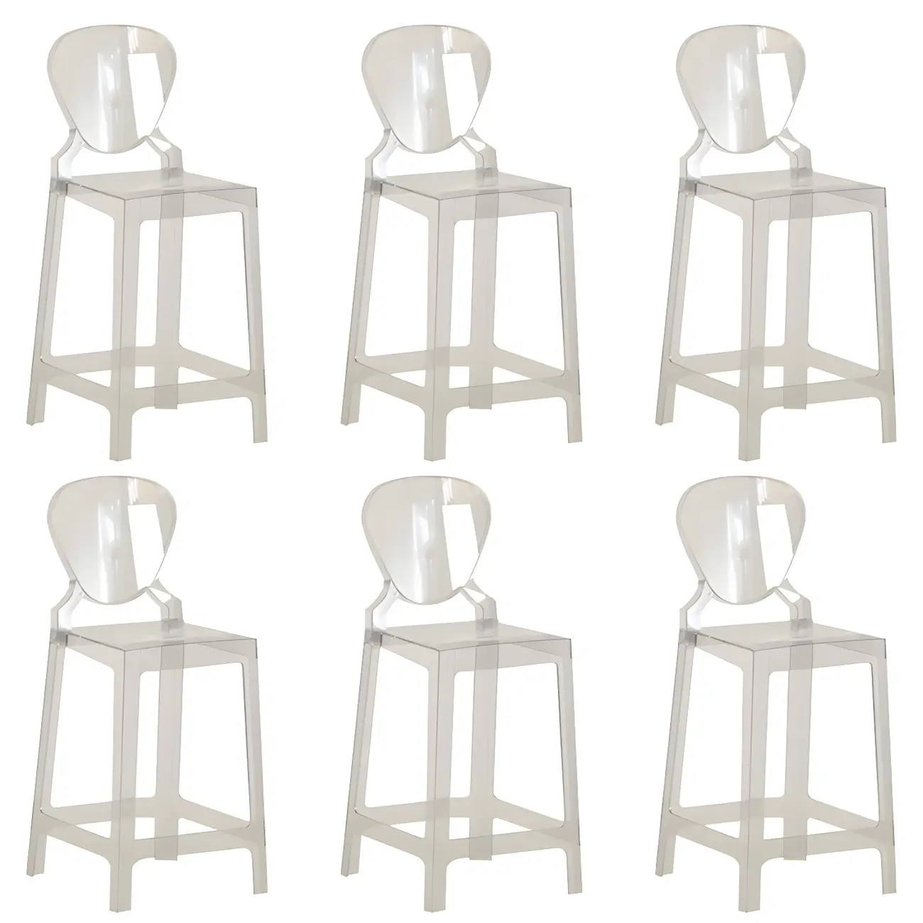 Modern Acrylic Smooth Elegant Circular Backrest Bar Stool Image - 53 | homeyfad