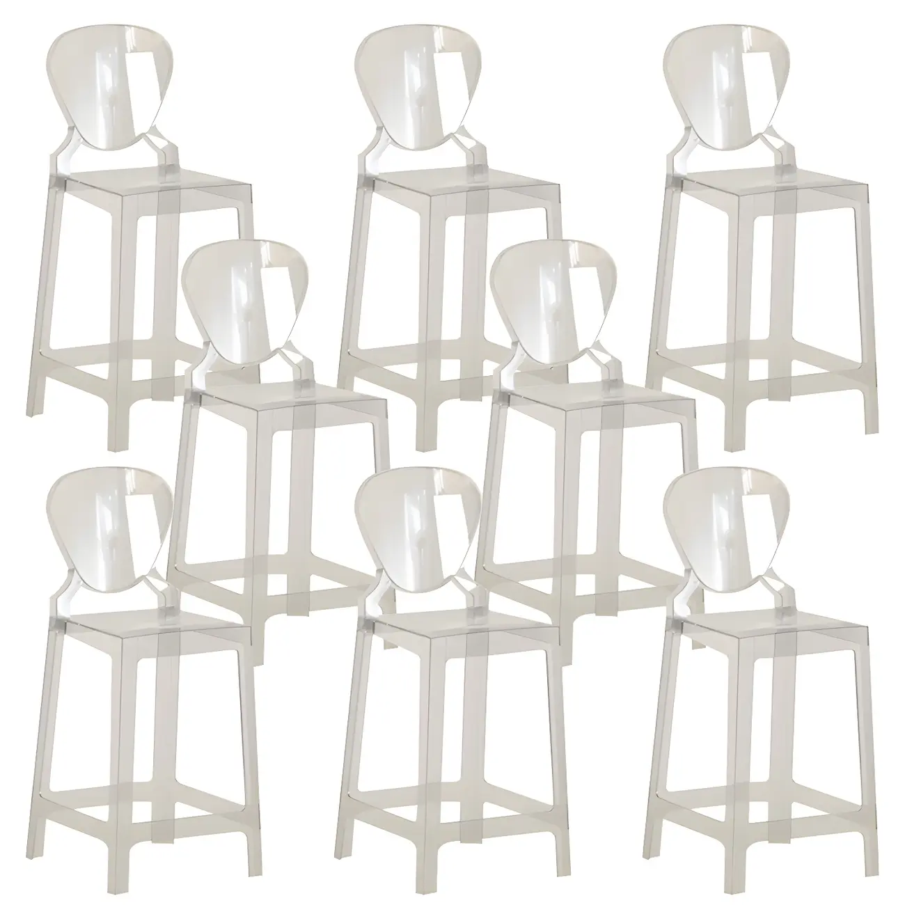 Modern Acrylic Smooth Elegant Circular Backrest Bar Stool Image - 54 | homeyfad