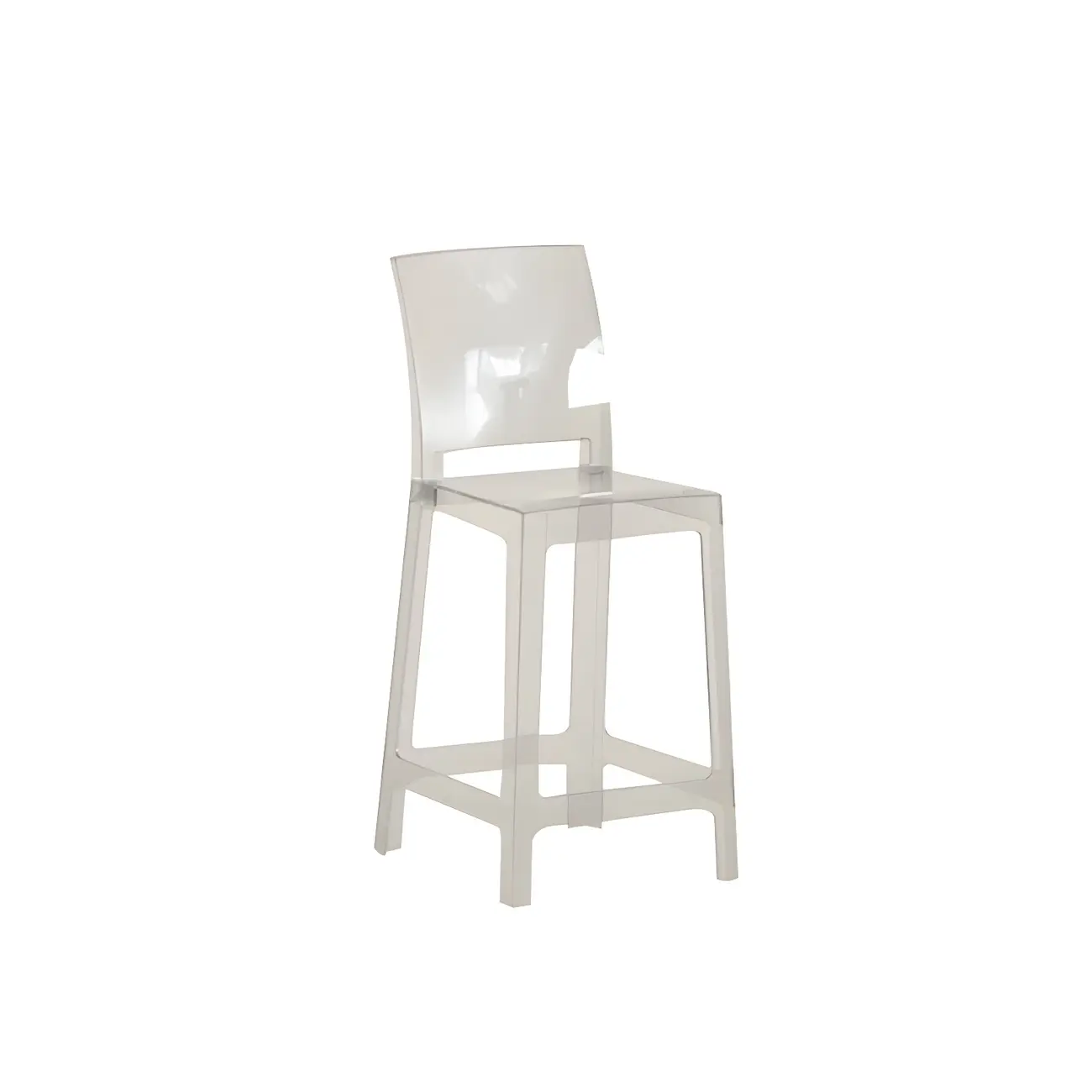 Modern Acrylic Smooth Elegant Circular Backrest Bar Stool Image - 55 | homeyfad