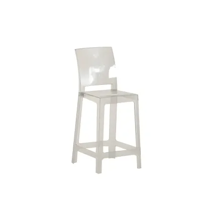 Modern Acrylic Smooth Elegant Circular Backrest Bar Stool Image - 55
