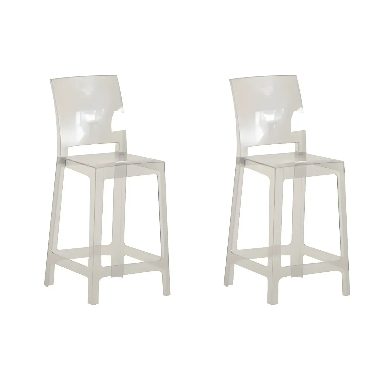 Modern Acrylic Smooth Elegant Circular Backrest Bar Stool Image - 56