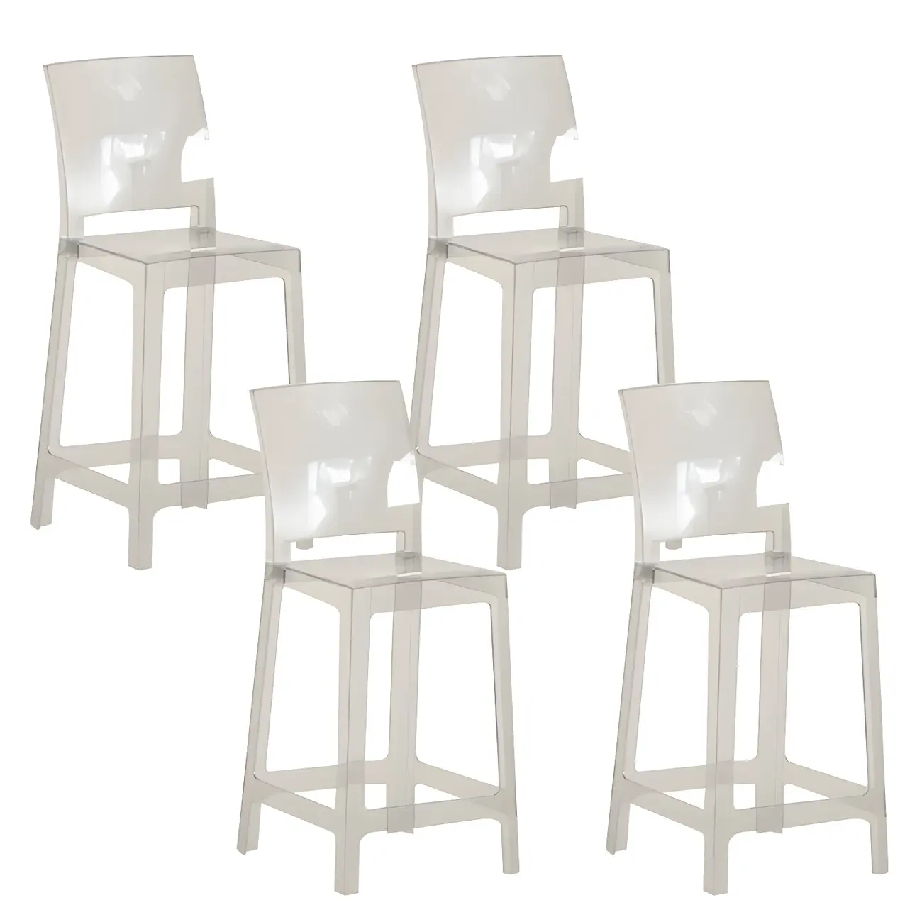 Modern Acrylic Smooth Elegant Circular Backrest Bar Stool Image - 57 | homeyfad