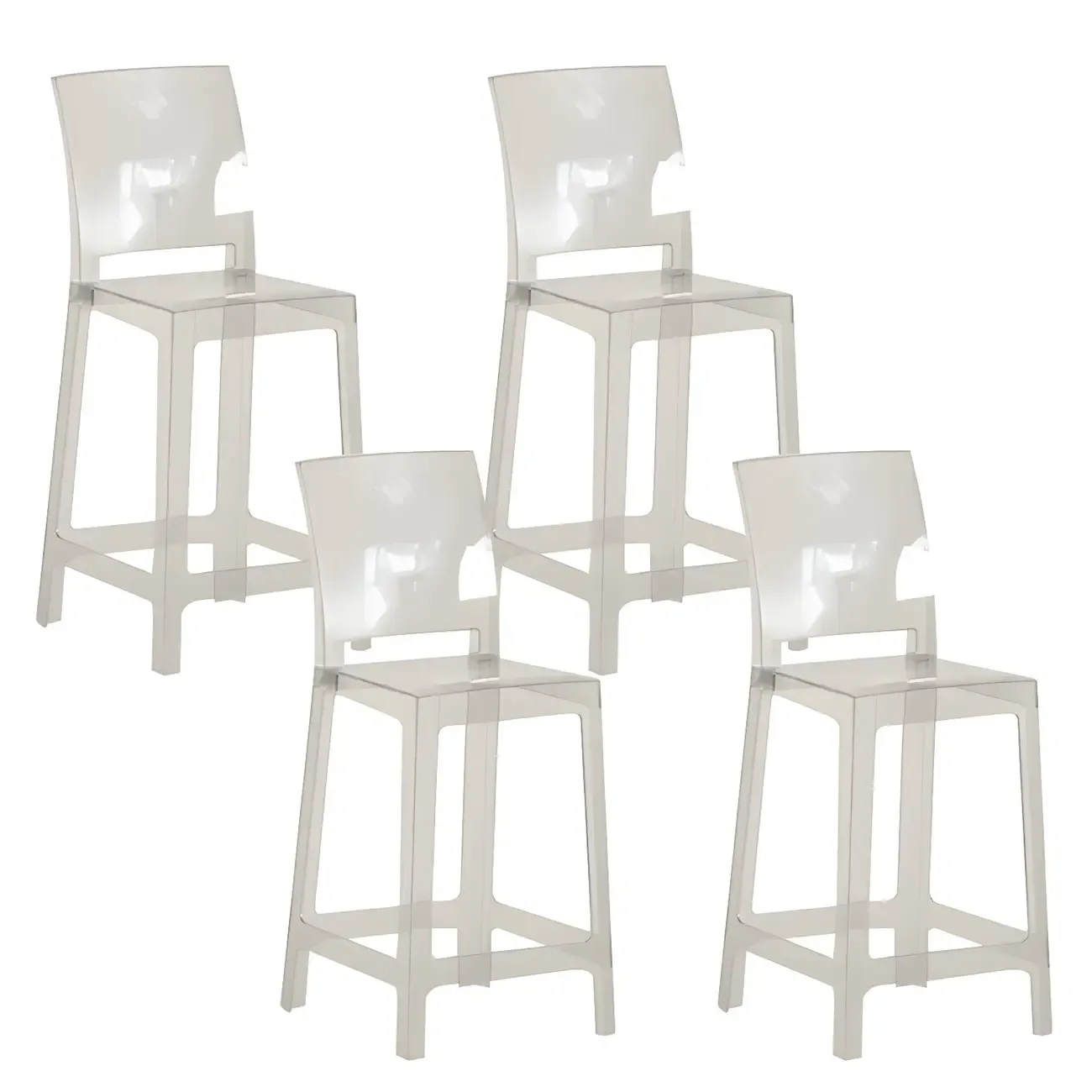 Modern Acrylic Smooth Elegant Circular Backrest Bar Stool Image - 57
